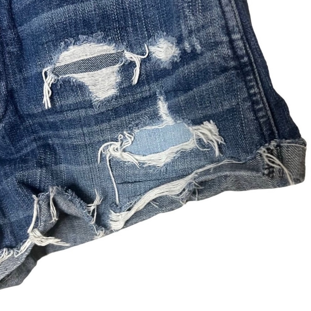 Abercrombie & fitch High rise dark wash distressed jean denim shorts 8/29
